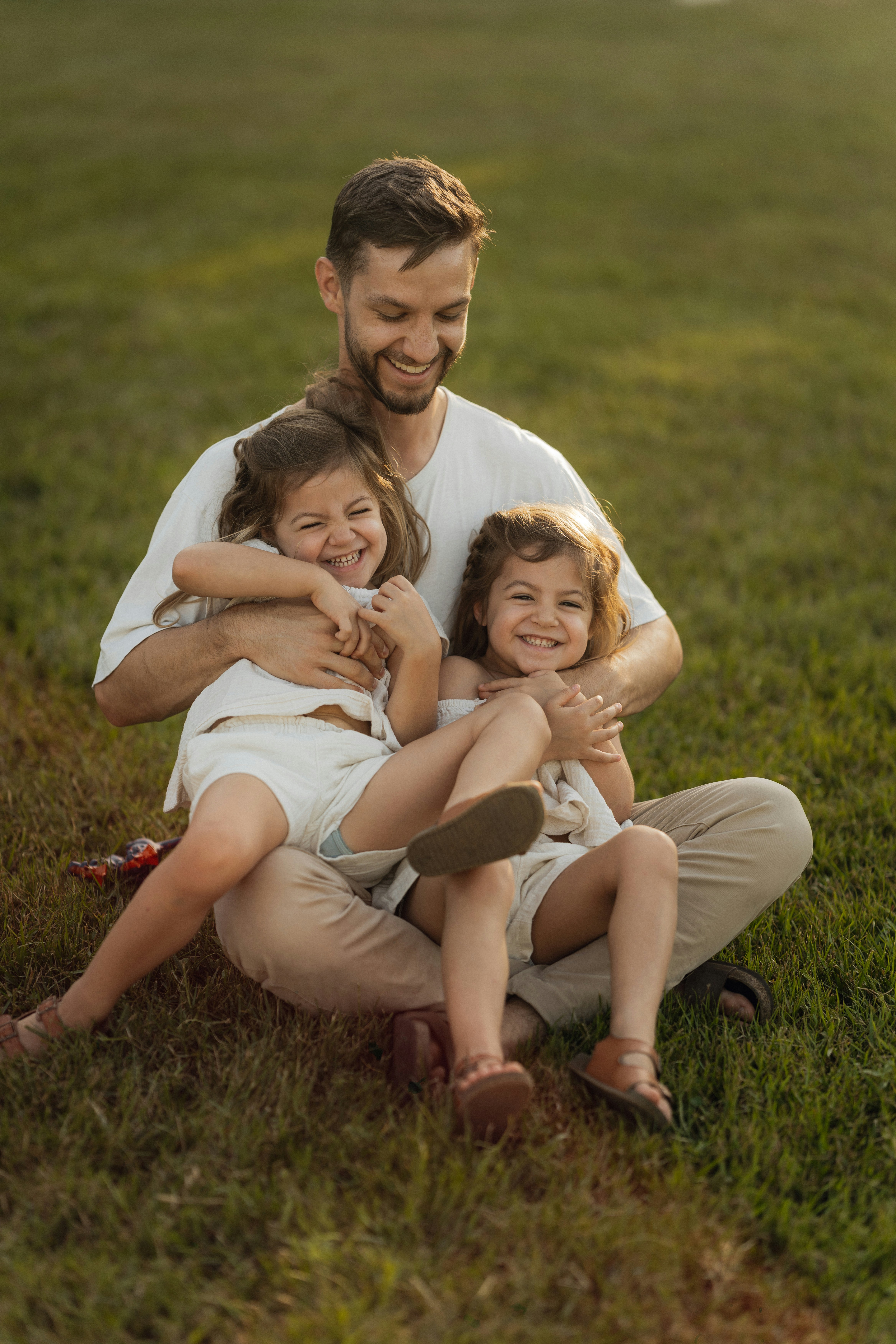 A father with his daughters