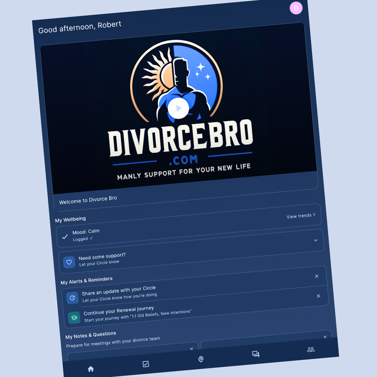 DivorceBro app running on iPad